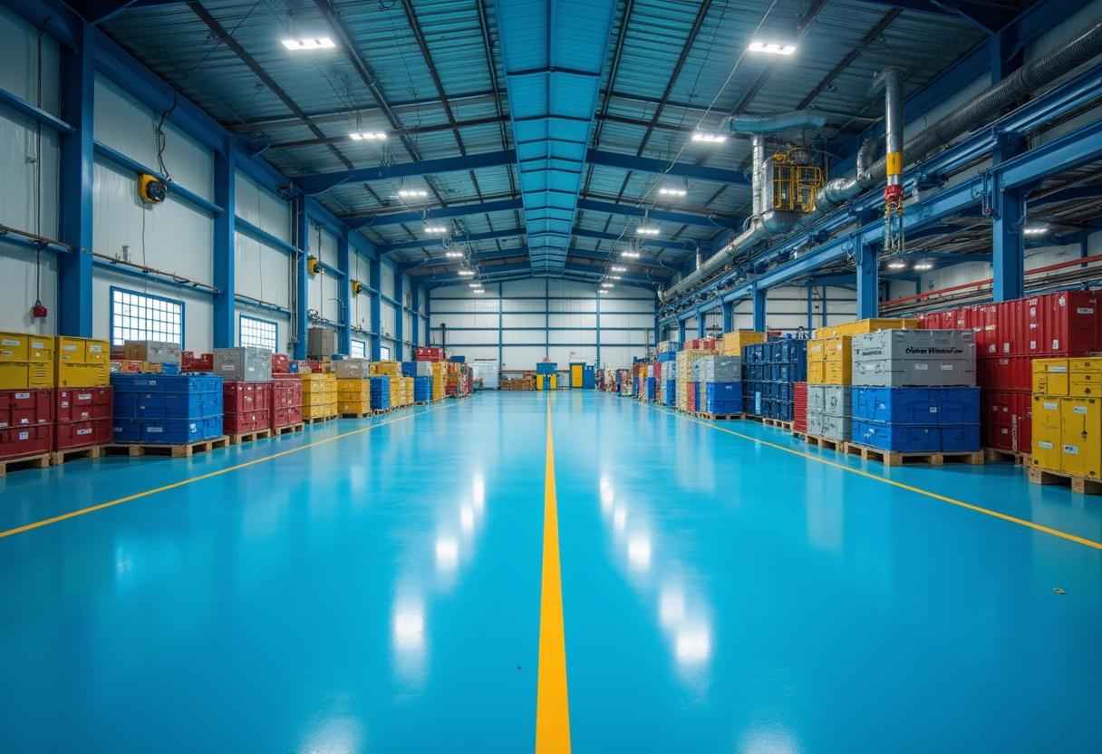 Beneficios y aplicaciones de pisos epóxicos en sectores como Logística, Educación y Energía